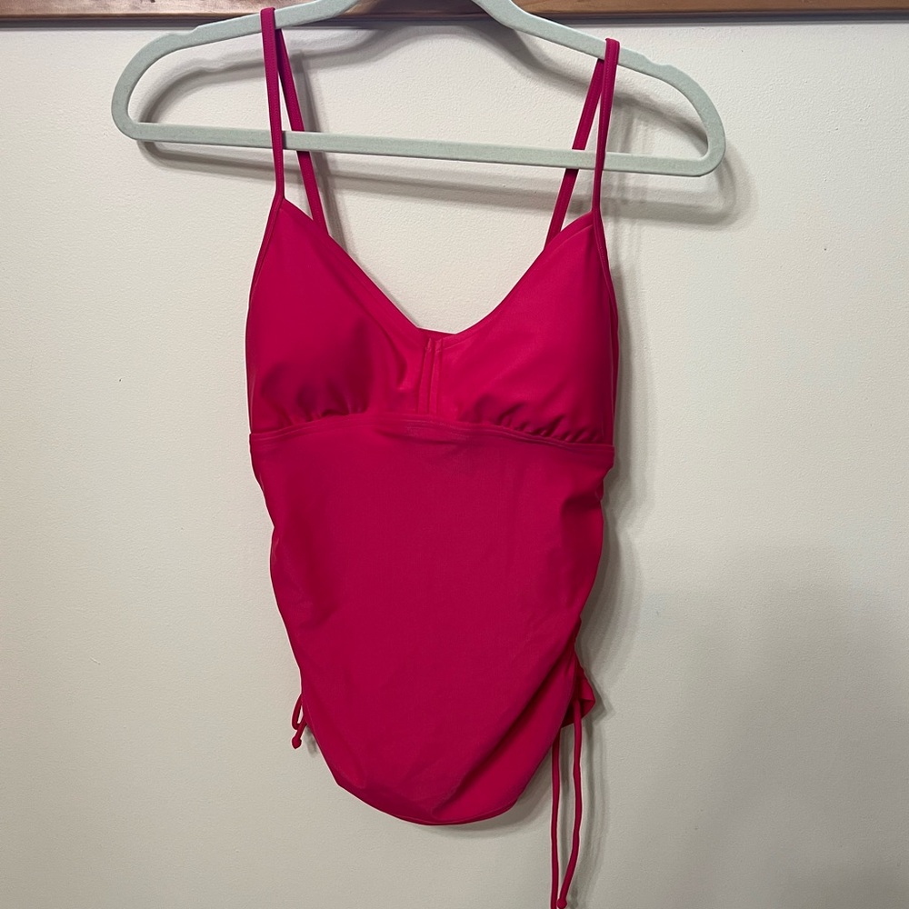 Prana Pink Swim Top with Sweetheart Neckline